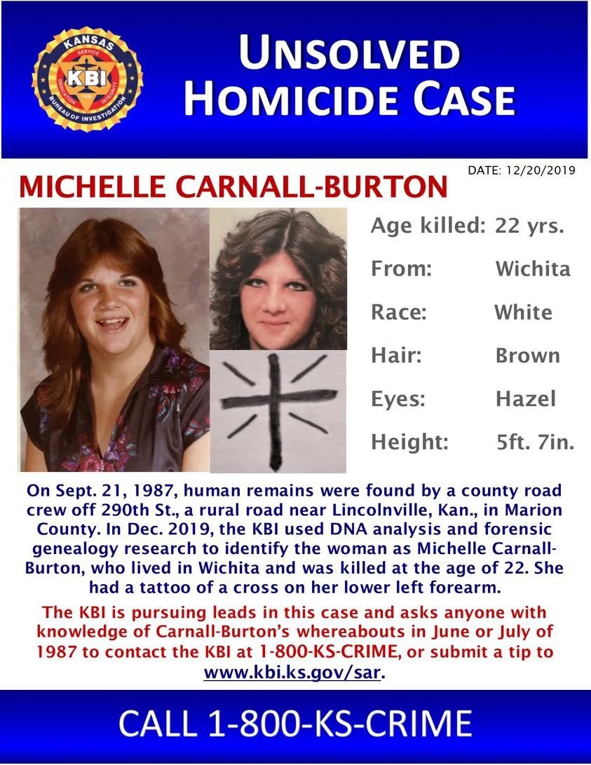 crime_scenes's tweet photo. In today’s episode about Mary Lang we also discuss the unsolved case of Michelle Carnall-Burton. This is a case you see scarce info or coverage. No victim. No case should ever be forgotten. #UnsolvedKansas #MichelleCarnallBurton #newepisode https://t.co/nM0XCkS1Fj