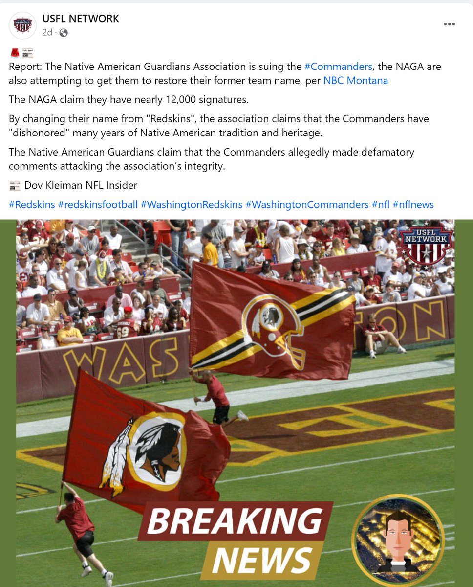 Are native Americans tired of having white woke liberals patronize them like they do with the black community? One has to wonder. 
Unless this is satire. #Redskins #Commanders #NAGA #USFLNetwork.