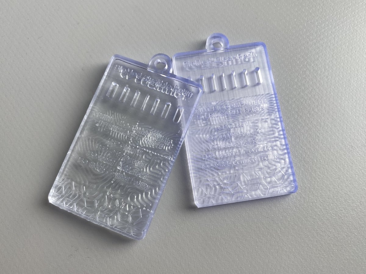 yokoito_am's tweet image. こちらはとても似ていますが、左側は耐衝撃性があるBioMed Durable Resin、右側は粘膜接触が可能なBioMed Clear Resinです。

Form 3B+ / Form 3BL で造形可能です。
YAMプリントサービスでもご依頼いただけます✨

 #樹脂AM    #Form3B