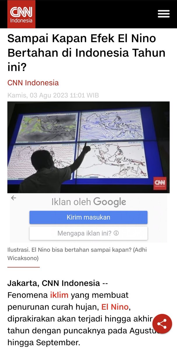 Mungkin sudah saatnya pemerintah memikirkan untuk melakukan shalat istisqa' agar hujan segera turun