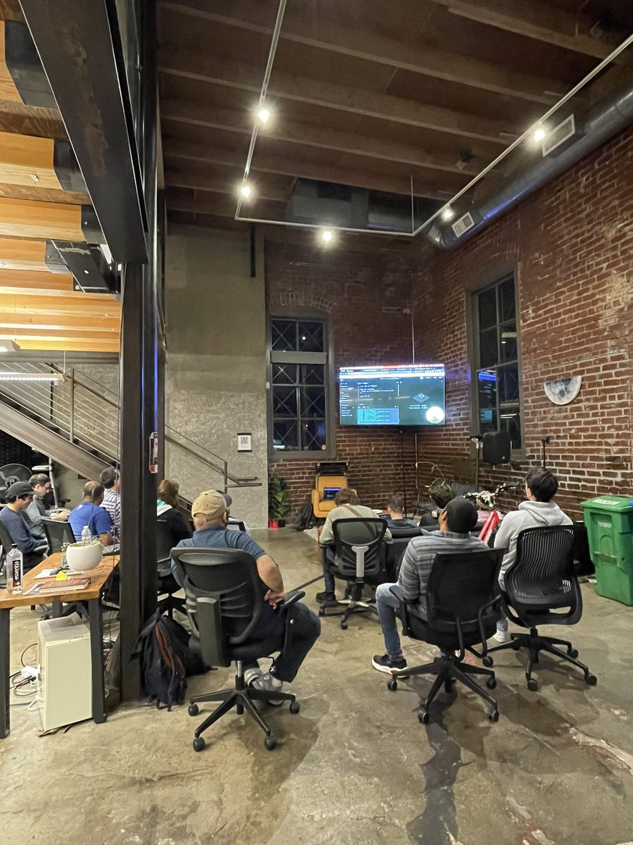 bromann's tweet image. Our first remote speaker just „entered“ the stage at @sfnode: welcome @asleMammadam speaking on Tinylibs (tinylibs.github.io) 🙌 also thank you @WilliamStep4 for making his first presentation at #SFNode 🙏