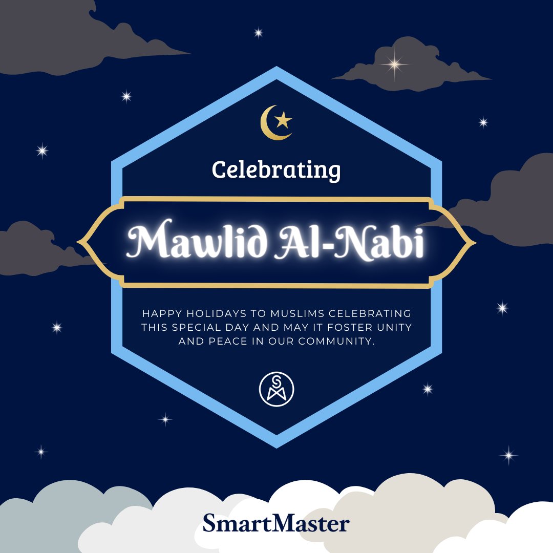 SmartMasterMY's tweet photo. On this special day, SmartMaster wish all who are celebrating, a joyous and meaningful celebration of Maulidul Rasul. May we all find peace and harmony in our lives and in the world
.
Visit our website https://t.co/6gh5GnLZxd https://t.co/k1KgYZ5rie