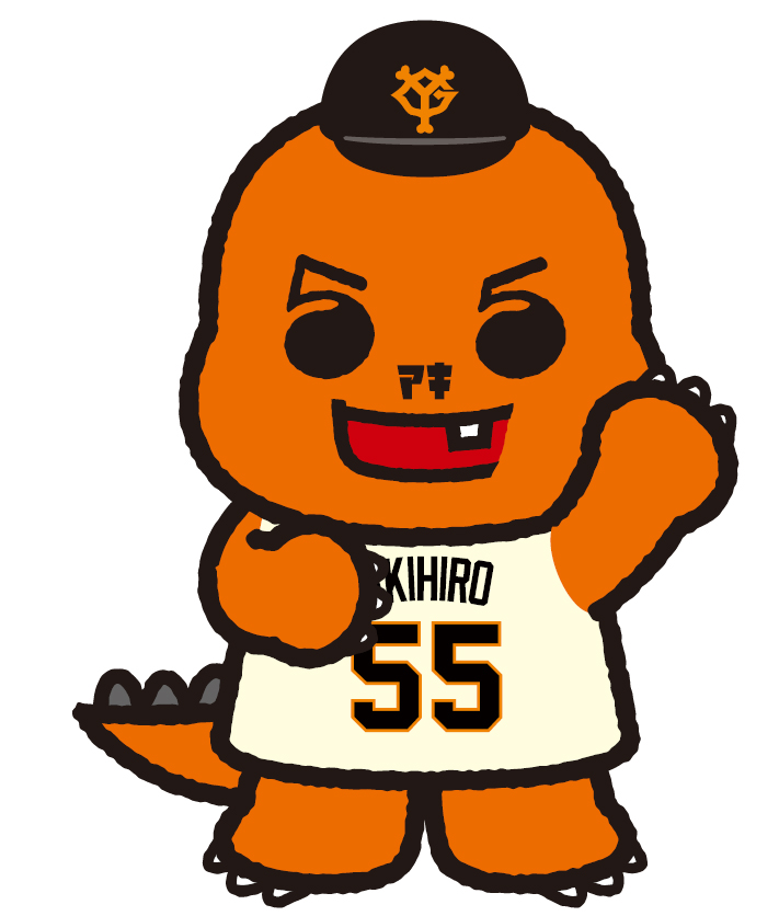 TokyoGiants's tweet photo. /
大人気パペットシリーズ、新キャラクター登場🙌
\

#秋広優人 選手の新キャラクター、「#アキREX」が誕生しました🦖
恐竜をモチーフにし、背番号「55」で目を、「アキヒロ」の「アキ」で鼻を描き、「ヒロ」の口には、トレードマークの八重歯が光ります😊

#奪回 #ジャイアンツ #giants #東京 #tokyo https://t.co/IbqP07KxRM