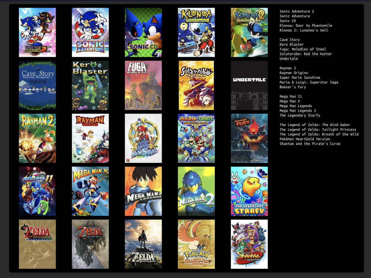 here's my list of fav games