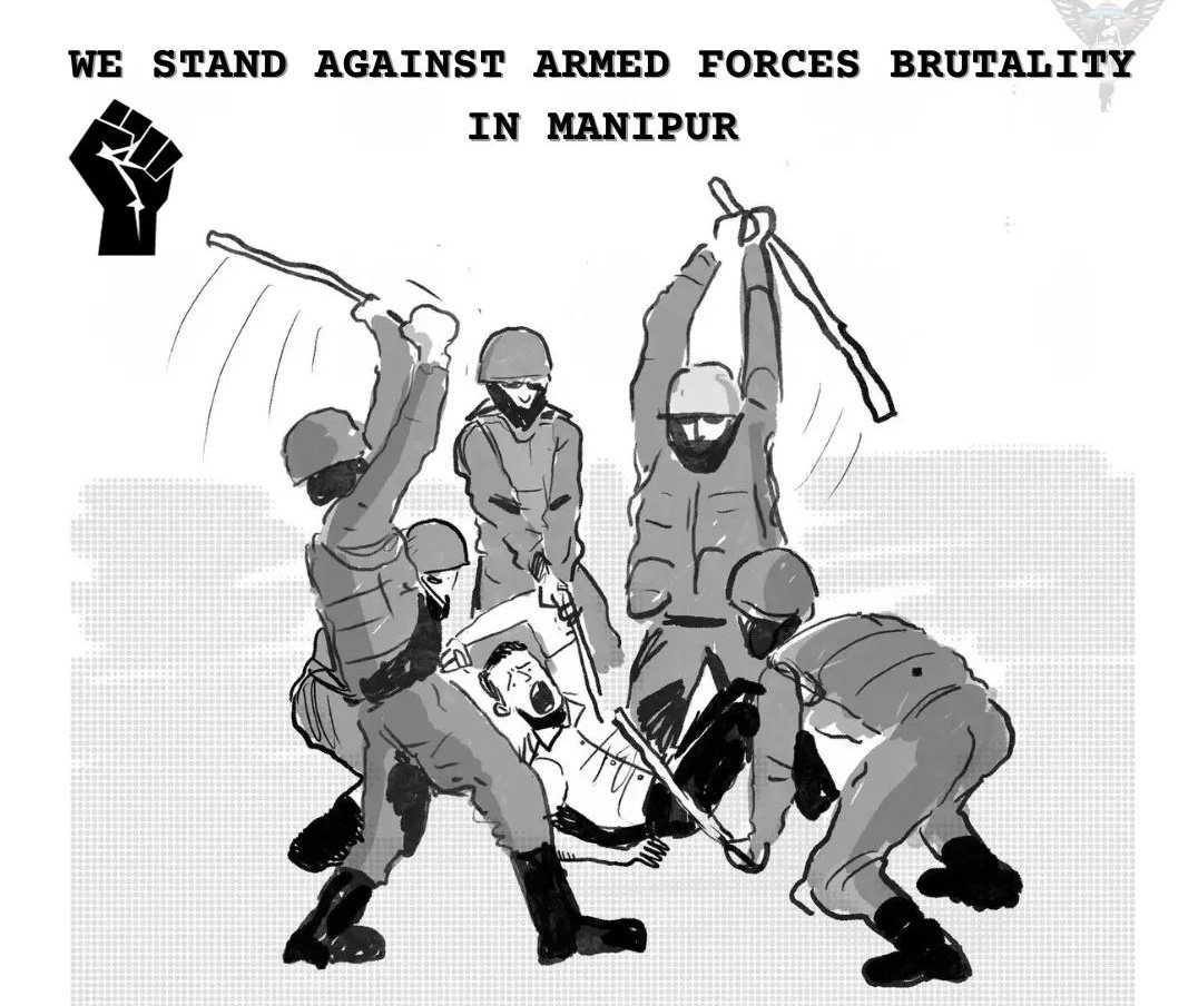 They are students, they are unarmed, they seek justice for the two meitei students killed by alleged Kuki Militants.
Why so much of brutality? They are not terrorists! 
Down with armed forces!
<a href="/IndiaToday/">IndiaToday</a> <a href="/UN/">United Nations</a> <a href="/UNHumanRights/">UN Human Rights</a> <a href="/Bimol_Akoijam/">A. Bimol Akoijam</a> <a href="/ndtv/">NDTV</a> <a href="/VladAdiReturns/">Vladimir Adityanath</a> <a href="/MeiteiElite/">MeiteiEliteForum</a> <a href="/CNN/">CNN</a>