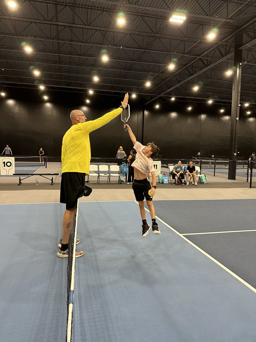 Oh you know, just a typical Wednesday evening watching my son play pickle ball with Greg Ostertag.  #takenote
