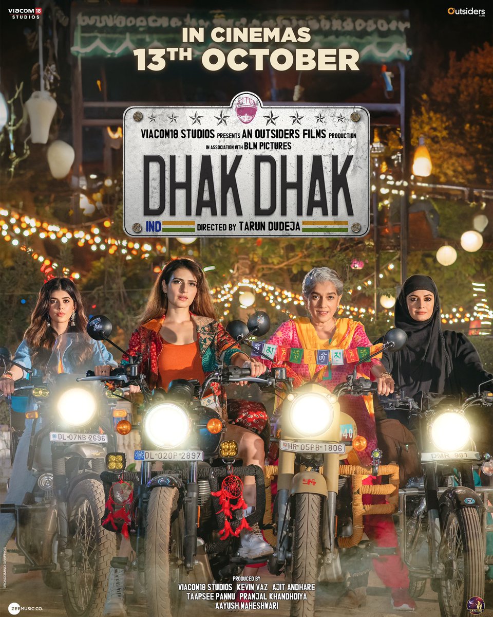Next ! 4 ordinary women come together for an extraordinary journey of emotions, adventures and discovery. #DhakDhak in cinemas 13th October. #RatnaPathakShah @deespeak @fattysanashaikh @sanjanasanghi96 @taapsee @AndhareAjit @pranjalnk @Aayush_BLM @DudejaSahaab @parijatjoshi