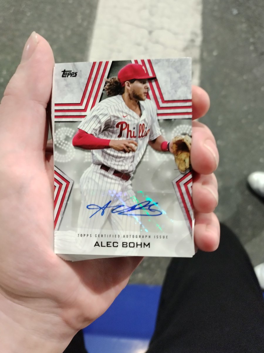 InhaleThisTruth's tweet photo. I pulled my long last brother Alec Bohm from the @Phillies from a pack of Topps cards at @PhilliesCBP too.. https://t.co/jJB0Zjxan6