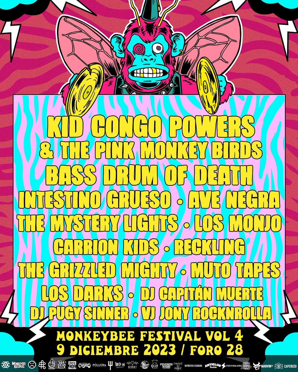 highfrequencym's tweet photo. ¡Este es el line up final para la 4ª edición del @MonkeyBeeFest! Nos vemos el 9 de diciembre en el Foro 28
#MonkeyBee #MonoAbeja #HFFestivales #HFMusic https://t.co/vS1Wv0PCQM
