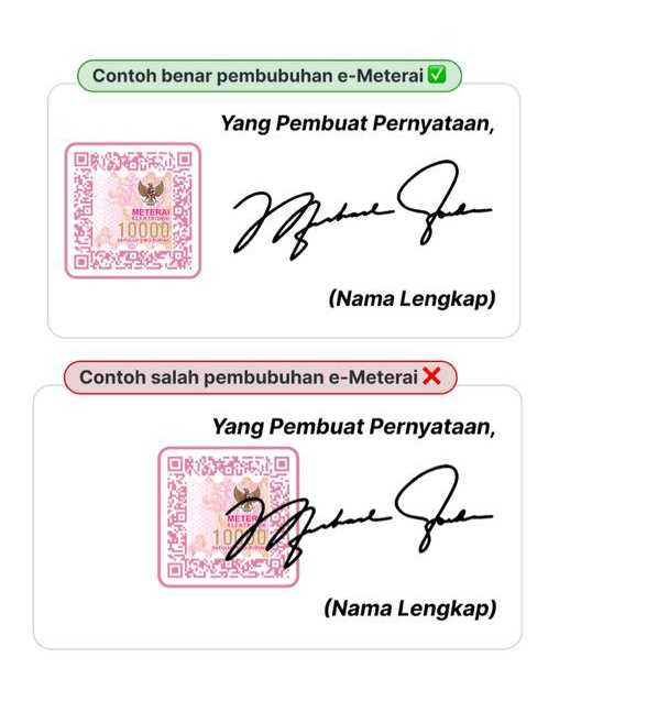BimbelAyoCPNS's tweet photo. Contoh pembubuhan e Materai yang benar kak
#tahapanseleksi #seleksicpns #seleksipppk #pppk #cpns #infocpns2023 #infocpns #infopppk2023 #infopppk #kodereferral #ayocpns #promo #bimbelcpns #seleksicasn2023 #Indonesia https://t.co/qJxNF3mb1F