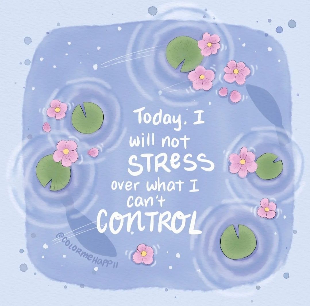 Prepping for tomorrow: I will not stress over what I can't control 🧘‍♀️🌼 #mentalhealthart #selfcompassion #affirmationoftheday