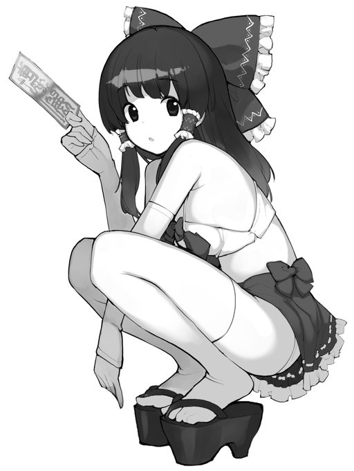 最初に描いた霊夢をポーズとかそのままで描きなおしてみた 