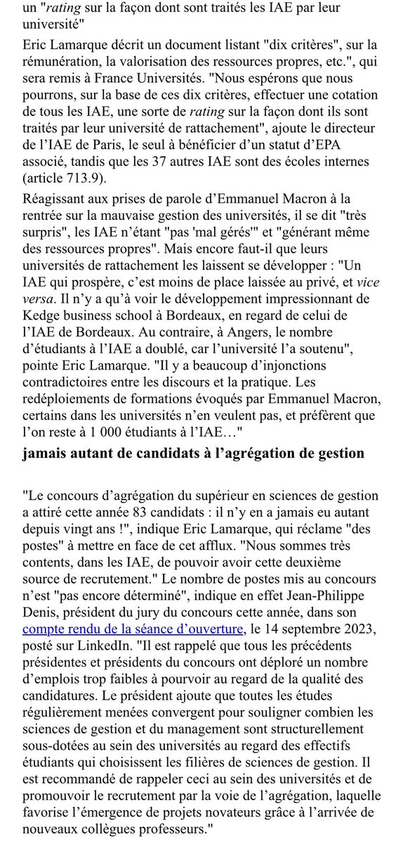 Les universités ne doivent plus "freiner les IAE dans leur développement" 

Eric Lamarque, <a href="/iaeparis/">IAE Paris-Sorbonne</a>, <a href="/IAEFRANCE/">IAE FRANCE</a> - Ecoles Universitaires de Management à lire dans l’AEF

aefinfo.fr/depeche/681255…