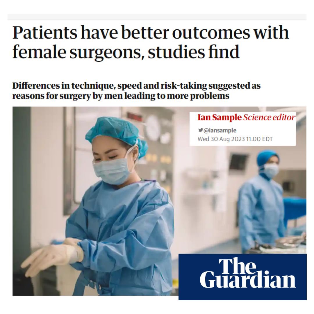 I’m not surprised, and probably neither is any other female surgeon.
