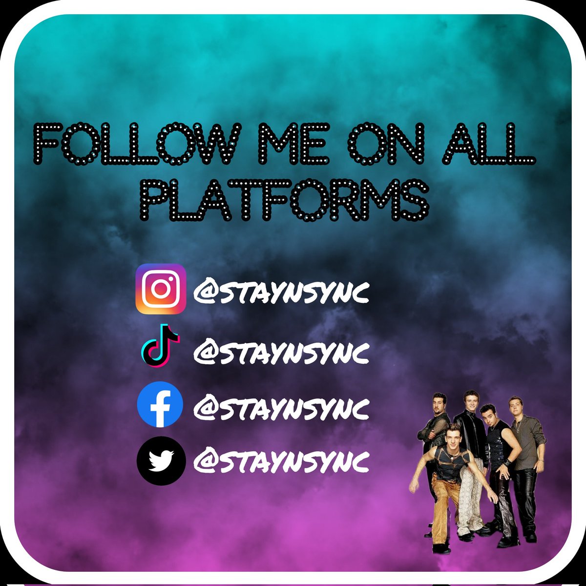 StayNsync's tweet image. Self plug, follow me on all the places 😁