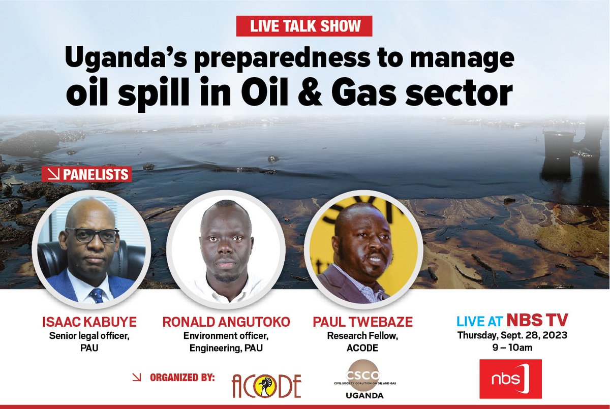 See what stake holders have to say about oil spill management in Uganda. This morning on @nbstv from 9-10am. #oilspillpreparedness.