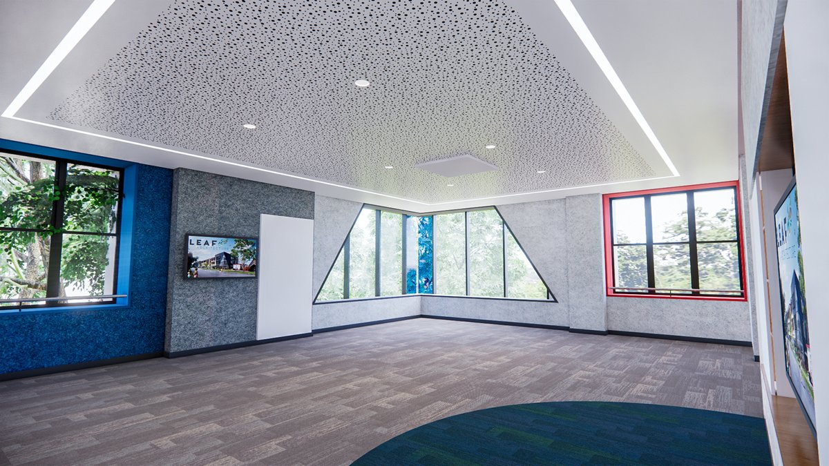 leaf_arch's tweet photo. From renders to reality… angled windows are a feature of this design at our Bethel Christian School Stage 1 project, currently under construction. They maximise key views from the learning spaces to the Church beyond, linking faith with learning. https://t.co/zr4oYQHIde
