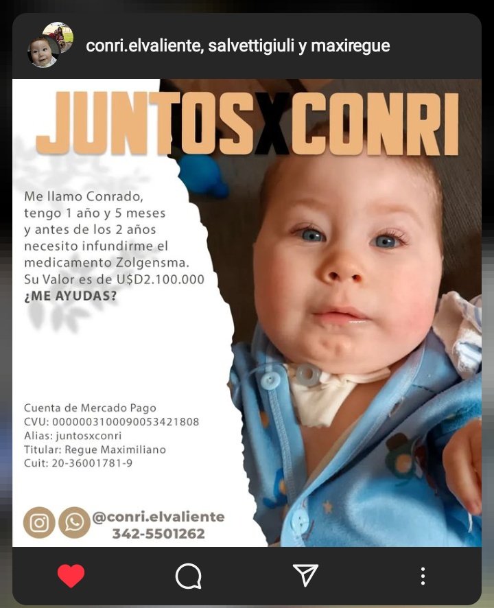 MicaValetti's tweet photo. Hacen viral tantas pavadas, hagan una bien y ayuden a difundir este caso.
Y si pueden poner su granito de arena mejor ✨ 
Si quieren conocer el caso pueden informarse en su cuenta de insta conri.elvaliente
Ayudemos a conri ❤️
Alias: juntosxconri https://t.co/BdzEdxYssI