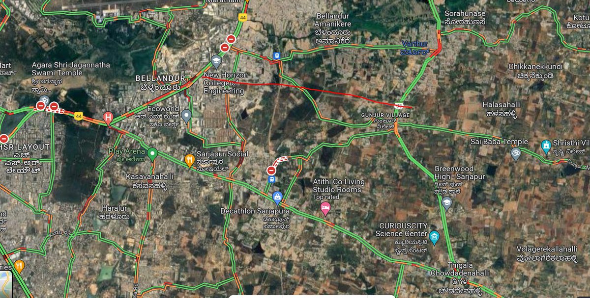 IndexKarnataka's tweet photo. Just 1 day of herd mentality outflow has choked #ORR + #Metro construction on same road..

Things that gonna change #ORR :
1. #NammaMetro 
2. #CDPRoad 

Hope @DKShivakumar @siddaramaiah focuses on faster execution.. especially #CDPRoad (more blockades here)
#BengaluruTraffic https://t.co/kqlXElaubC