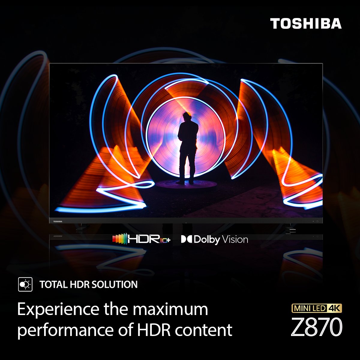 ToshibaTVGlobal's tweet photo. Ready for a visual treat? The exceptional world of HDR content is here with the #ToshibaTV Z870’s Total HDR solution. Every scene, shadow, and highlight pops like never before.
Max out on HDR brilliance and the unforgettable delight of #MakingSoundVisible.
#audio #sound https://t.co/qLxwT9fX1W