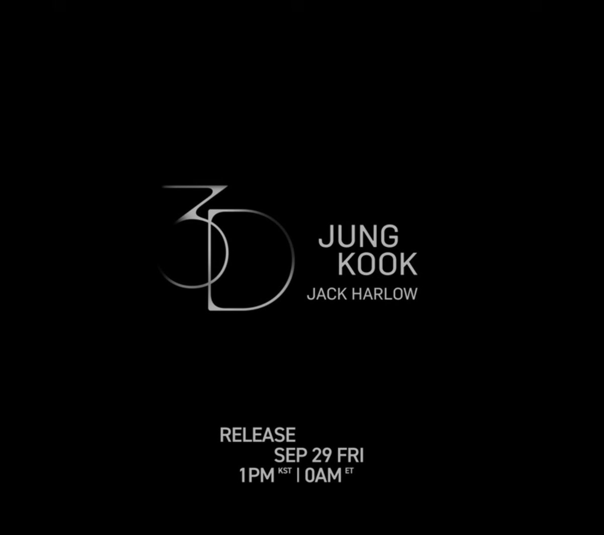 Team7Paradise's tweet photo. Horarios del lanzamiento del single de #Jungkook "3D (ft.Jack Harlow)"

— Jueves, 28 de septiembre 
10:00 PM 🇨🇷🇬🇹🇸🇻🇳🇮🇭🇳🇲🇽
11:00 PM 🇵🇪🇨🇴🇪🇨🇵🇦

— Viernes, 29 de septiembre 
12:00 AM 🇩🇴🇧🇴🇵🇷🇻🇪🇵🇾🇨🇺
01:00 AM 🇦🇷🇺🇾🇧🇷🇨🇱
06:00 AM 🇪🇸

JUNGKOOK IS COMING
#3DbyJungkook

+ información ↓ https://t.co/H1YfkCQKA2