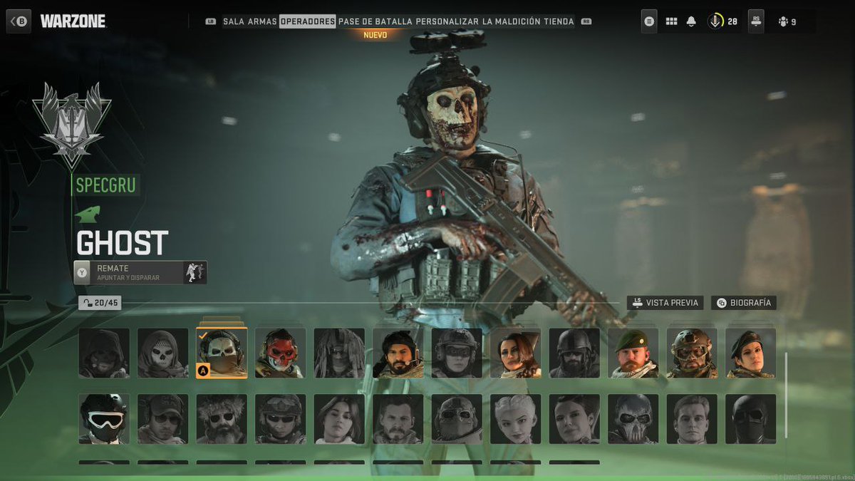 Warzone_M's tweet photo. Viztaso a la skin de reserva del MW3, siendo esta vez la skin del ghost zombie

~Sayrax

#WarzoneMobile https://t.co/akQ4LiMxLv