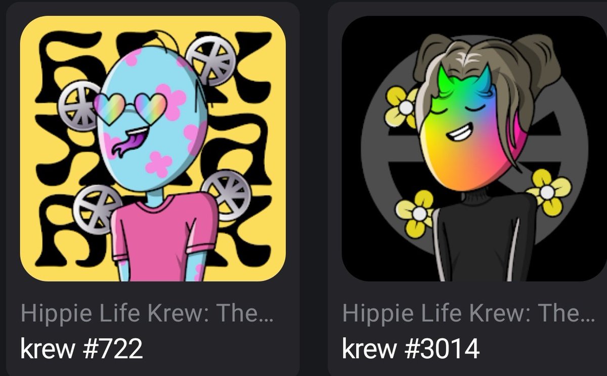🔥woo hoo 🔥
What an awesome #krewmunity to be apart of 💯 shout out to @TWXNTY3BRICKS & @Joey187redrum for bringing me into the #hippielife ☮️
Super bullish 🚀  loving my #hippies 
#WeDaKrew #HLK @HippieLifeKrew @VistoHLK let's go 🤝🏾