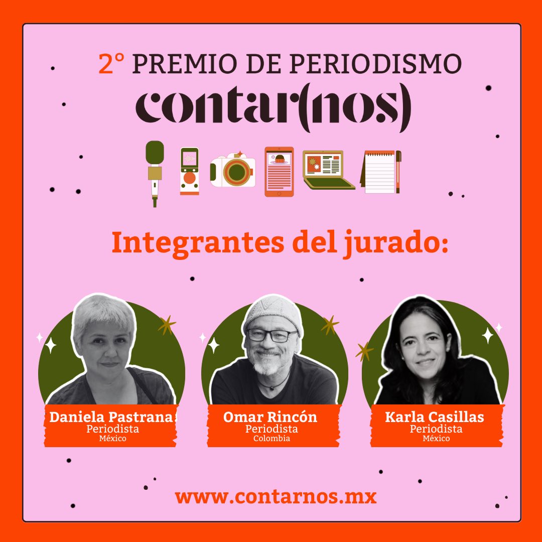 ContarnosMx's tweet photo. ¡Qué lindo ver que han recibido tan bien el anuncio de nuestros equipos ganadores! 🫶🏼❤️
La premiación se hará como última actividad de esta edición de nuestro Festival #ContarnosMx
Mientras, queremos agradecer al jurado de este año: periodistas de calidad extraordinaria:
@karlacasillas20
@danielapastrana
@OmarRinconTV
👏🏼👏🏼👏🏼👏🏼