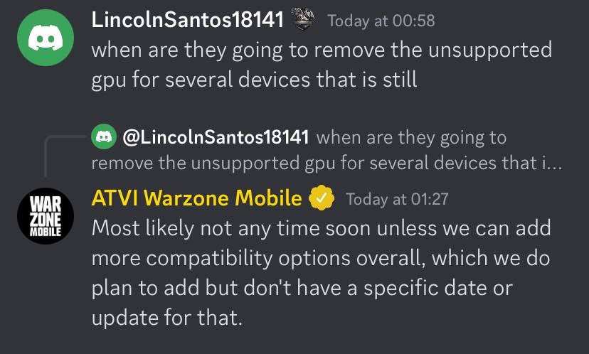 Es poco probable que los dispositivos con el error "GPU no compatible" puedan acceder al juego en breve. A menos que los desarrolladores tengan tiempo de lanzar los ajustes de compatibilidad previstos, pero su lanzamiento no tiene fecha exacta por el momento.

~Sayrax