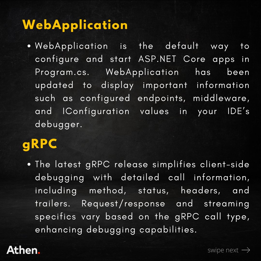 WeAreAthen's tweet photo. Exploring the exciting debugging enhancements in .NET 8! 

#DotNET #Debugging #Innovation #techbits #athentechbits https://t.co/iWSsMySQre