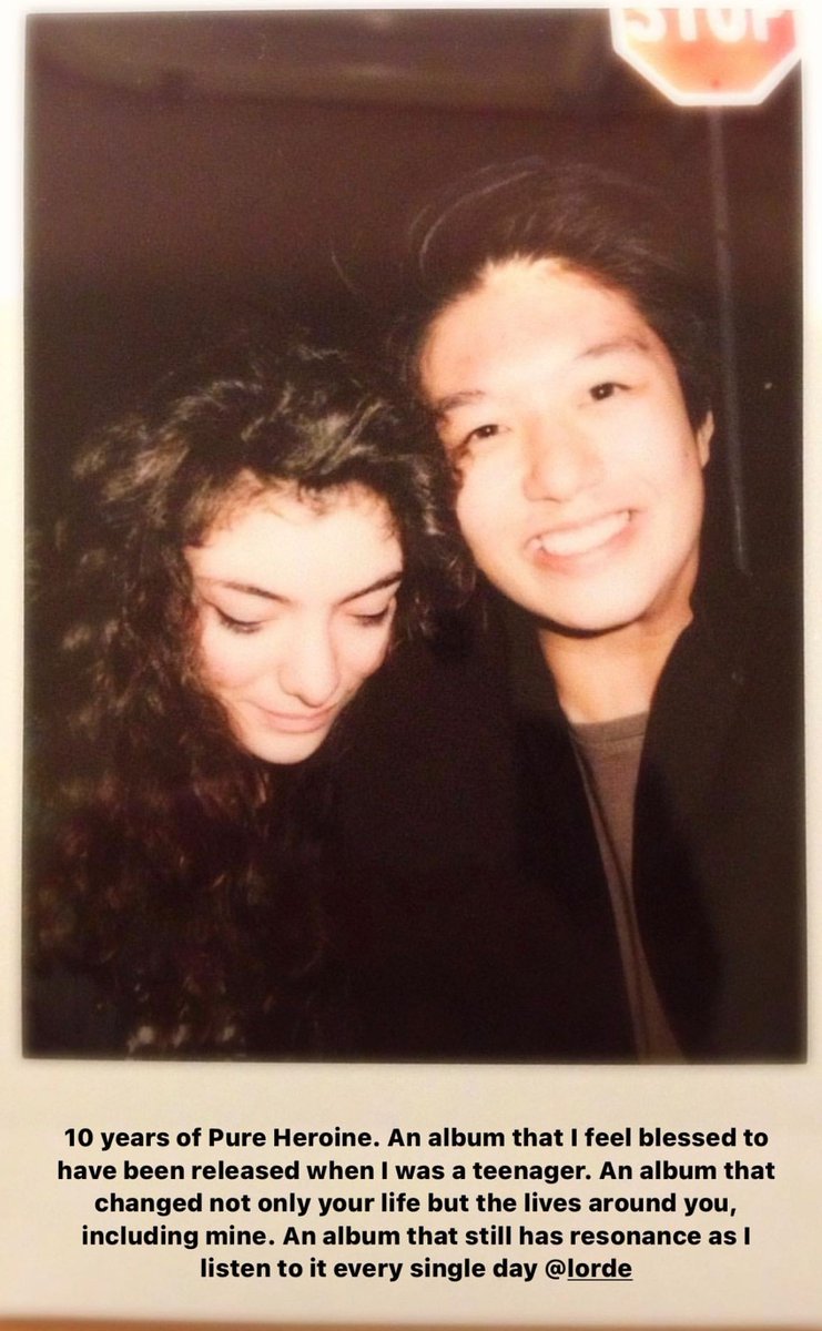 Lorde_fix's tweet photo. A cute tb pic from Lorde’s friend Albert (albertcho IG) to celebrate #10YearsOfPureHeroine https://t.co/l4IEPJa6aF