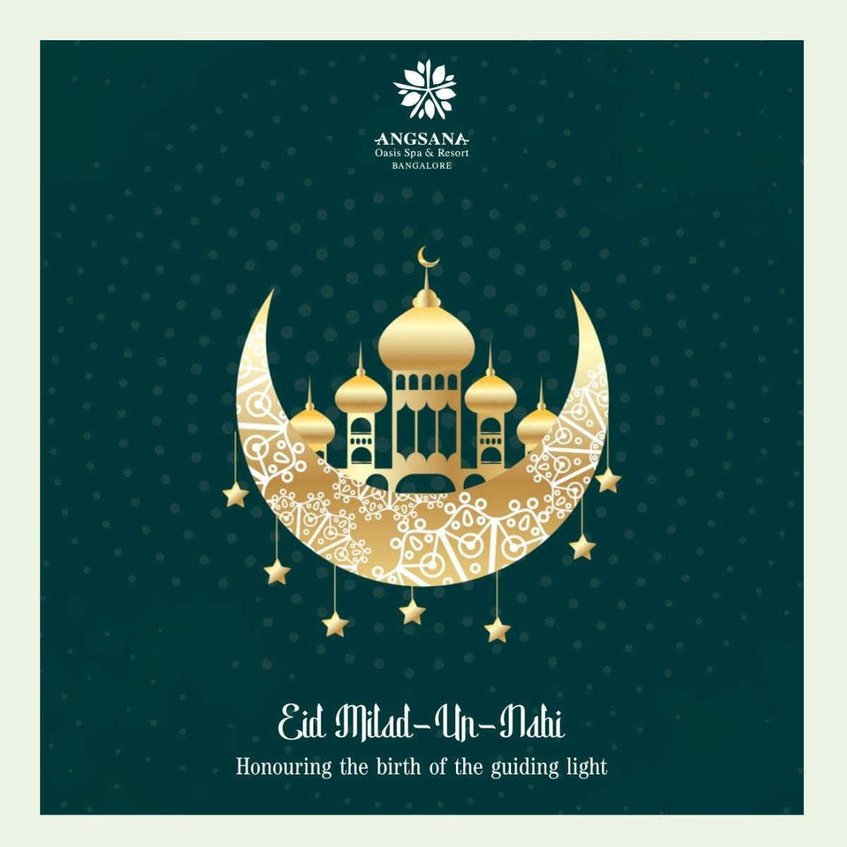 May the grace of this auspicious day bring blessings and joy to your heart. Team Angsana Oasis Spa and Resort wishes you an auspicious Eid Milad Un Nabi. 

#AngsanaOasisSpaAndResort #AngsanaHotels #SenseTheMoment #BanyanTreeHotels #BanyanTreeHotelsAndResorts #EidMiladUnNabi