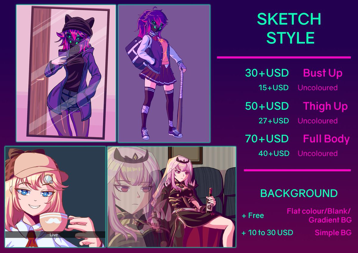 COMMISSIONS ARE OPEN!!
I will be opening 2 slots for now, so do check out my Carrd https://t.co/2VOXCTfOoK for more info and DM me if you're interested!
Retweets and shares are greatly appreciated!
#commissionopen #Commission 