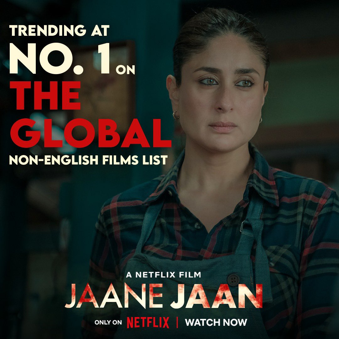 ‘JAANE JAAN’: KAREENA’S DIGITAL DEBUT IS TRENDING GLOBALLY… #KareenaKapoorKhan’s digital debut film #JaaneJaan secures the Numero Uno position worldwide [non-#English films list] on #Netflix.

#SujoyGhosh #JayShewakramani #AkshaiPuri #JaideepAhlawat #VijayVarma