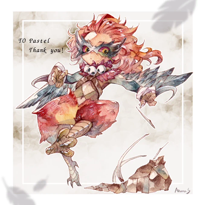 悪魔のパーピー描かせていただきましたリクエストありがとうございました! #Skeb #Commission より 