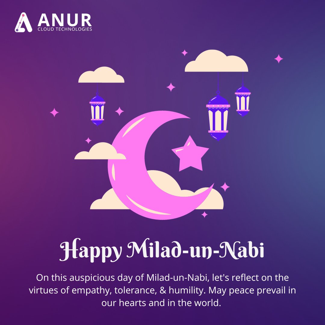 AnurCloudTech's tweet photo. On this auspicious day of Milad-un-Nabi, let's reflect on the virtues of empathy, tolerance, &amp; humility.

#Anurcloud #EidMubarak
#PIVC #insurance #onboarding #KYC #onboarding #Anurcloudtech #ekyc #BFSI #finance #userexperience #technology #ai #digitaltransformationeidmubarak https://t.co/HiedVxwlCk