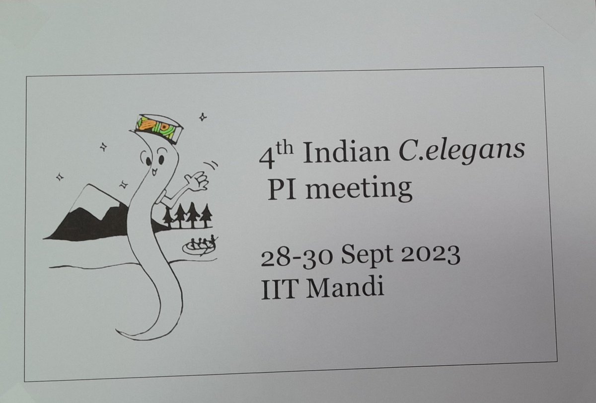 WormlockHolmes's tweet photo. Spending a couple of days discussing biology with #Celegans PIs @iit__mandi. Several chalk talks &amp; discussions. Beautiful artwork @KamathRushali from @prasad_kasturi lab https://t.co/Sj2VWplSAV