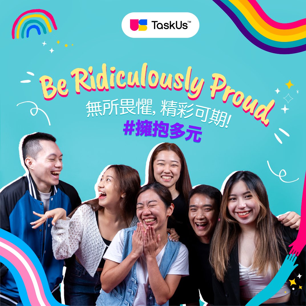 TaskUsTW's tweet image. #StandWithDiversity! TaskUs stands with you fearlessly and without limits. #ProudToBeUs #RidiculouslyProud #TaiwanPride2023

#擁抱多元  TaskUs一起與多元同行
無畏、無懼、無限 · 性 #ProudToBeUs #RidiculouslyProud