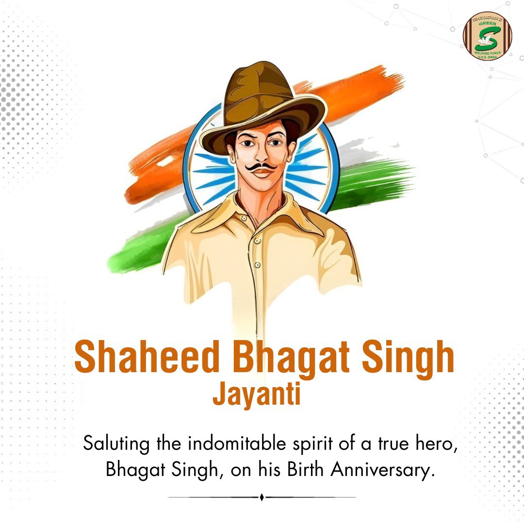भारत की आजादी के लिए अपने प्राणों की आहुति देने वाले महान क्रांतिकारी अमर शहीद भगत सिंह जी की जयंती पर शत-शत नमन।#bhagatsinghjayanti