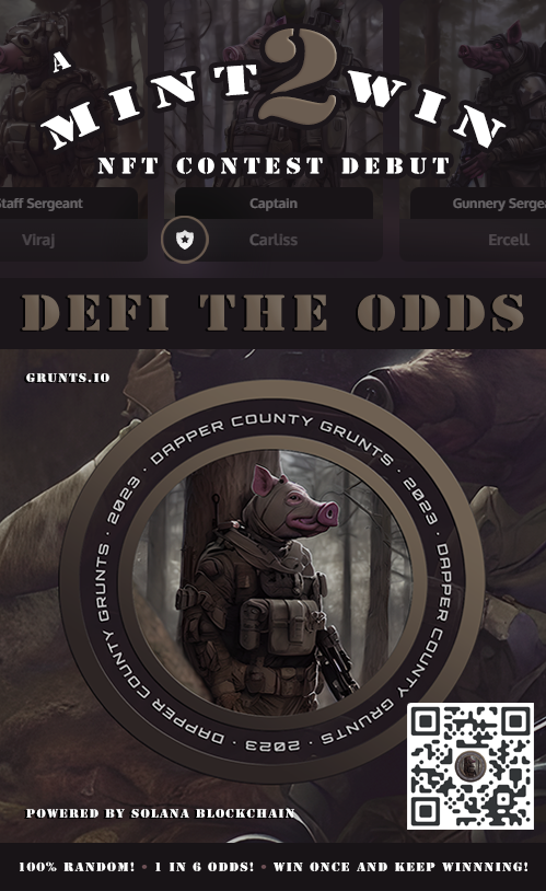 SolDapper's tweet photo. (DCG) Dapper County Grunts
Round #1 Live Mint!
Whitelist: https://t.co/8KzIzpPwWM
Discord: https://t.co/3aDx5ti8dn
Early pigs gets the slop.
Sat Oct 7, 2023
12 PM GMT
8 AM EST
Come hang out with us: @McDegensDAO
https://t.co/2zReSgQSjP
#grunts #oinkoink #dysfunctionalaf #dcg https://t.co/1hJdklzpQ9