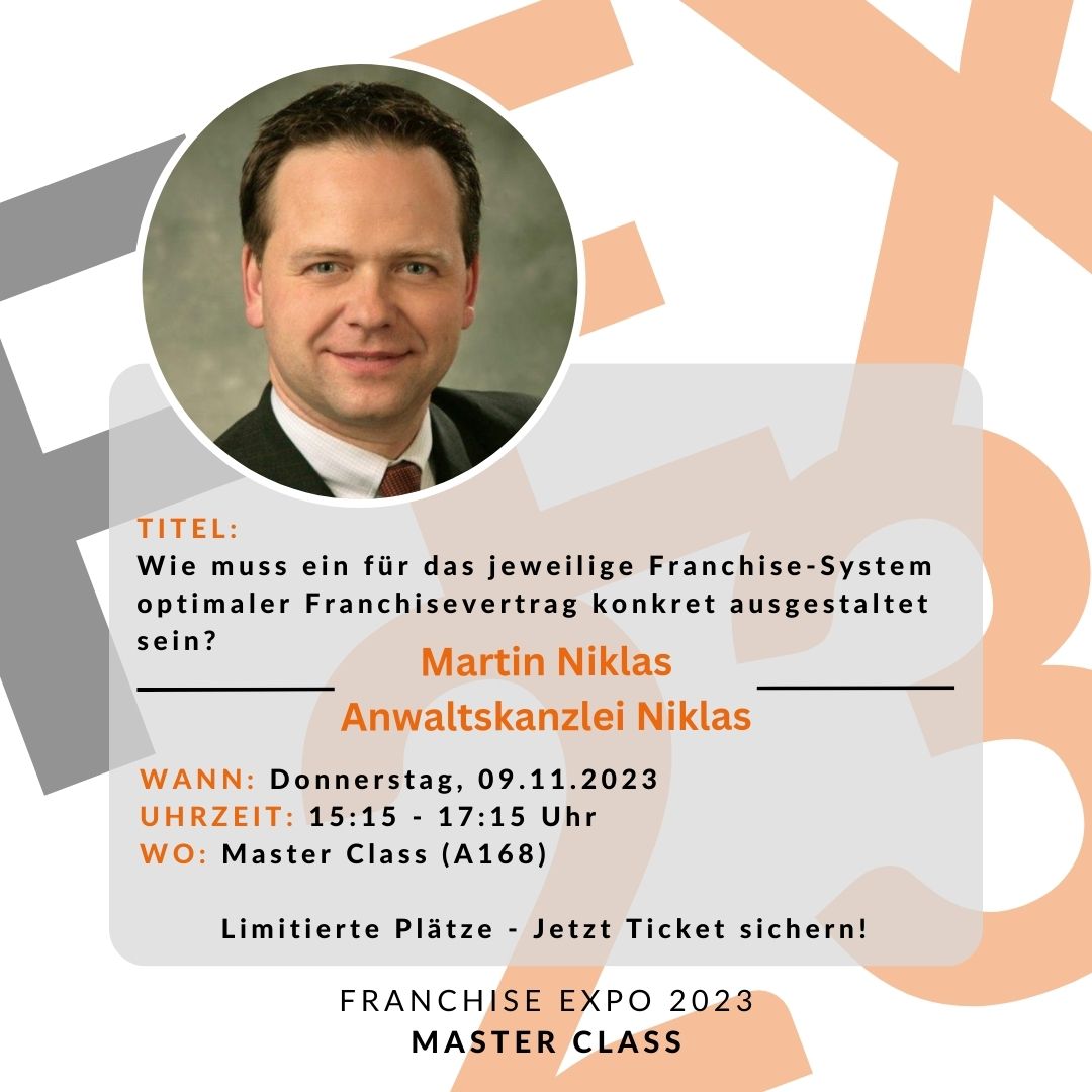 Auch dieses Jahr wieder auf der #FranchiseExpo in Frankfurt. Der exklusive Workshop für angehende #Franchisegeber.