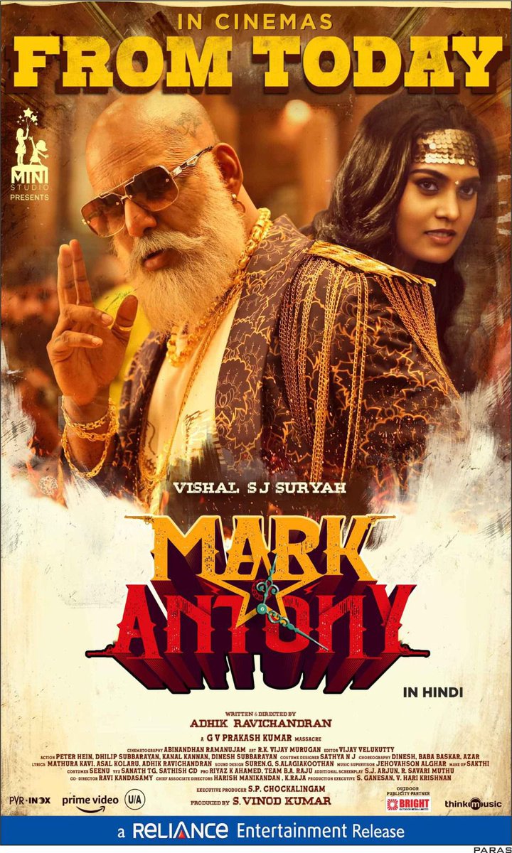 VishalKOfficial's tweet photo. Now that we have crossed the magic figure & created a bench mark in all south languages for #MarkAntony. 

Thanks for the support & encouragement from one & all who have entered the #WorldOfMarkAntony by watching it in theatres worldwide.

Now it’s time to showcase the Hindi version of #MarkAntonyHindi which will have a grand release all over north India from today Sep 28th.

Looking forward to the same support as language has no barrier & may the euphoria continue, GB
