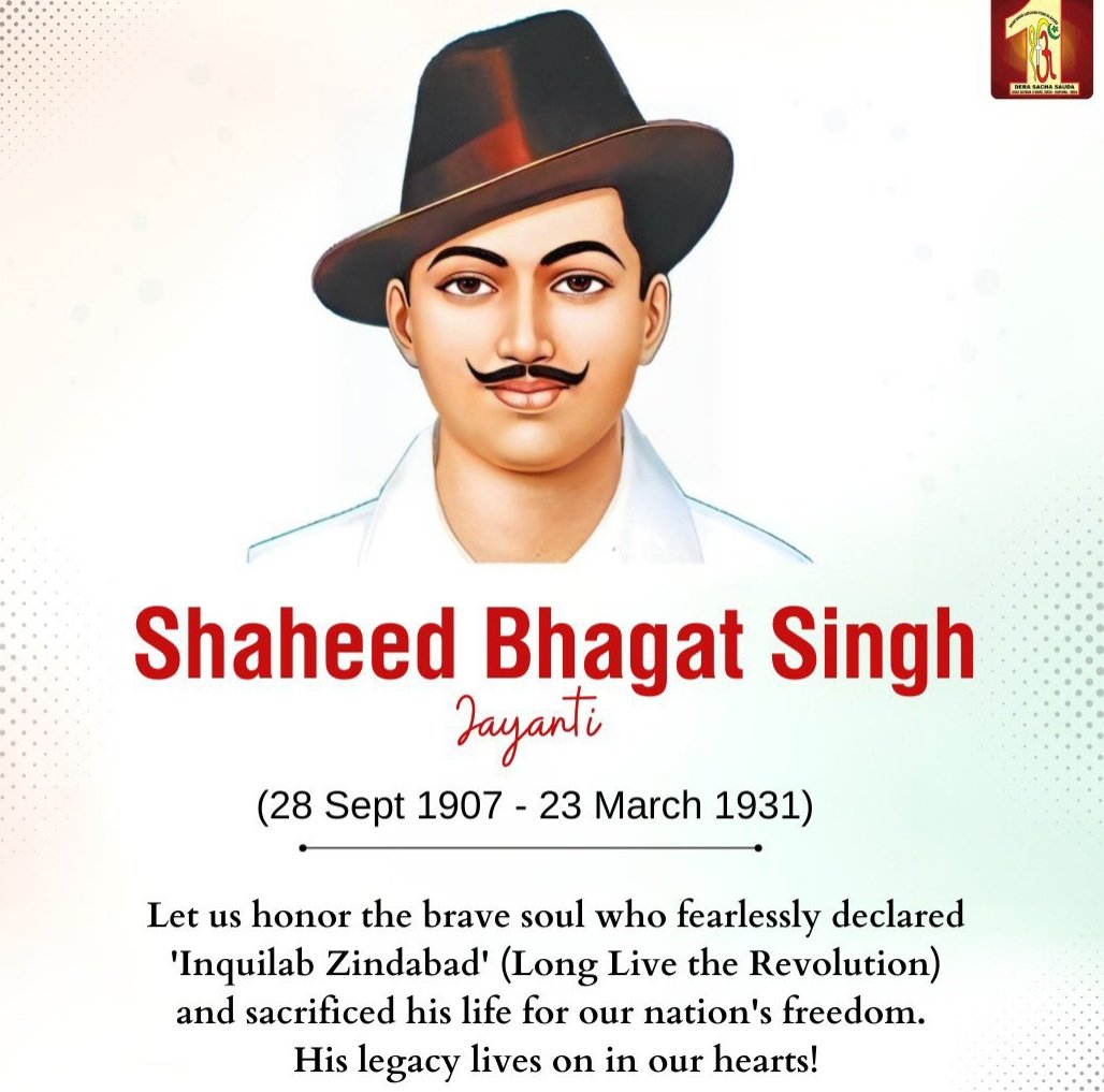 krushil1302's tweet photo. Tributes to the brave son of India, Shaheed #BhagatSingh on his birth anniversary🇮🇳.

A charismatic revolutionary, he sacrificed his life for 🇮🇳's freedom.

#bhagatsinghjayanti #BhagatSingh
#भगत_सिंह https://t.co/d4TaPcZQBR