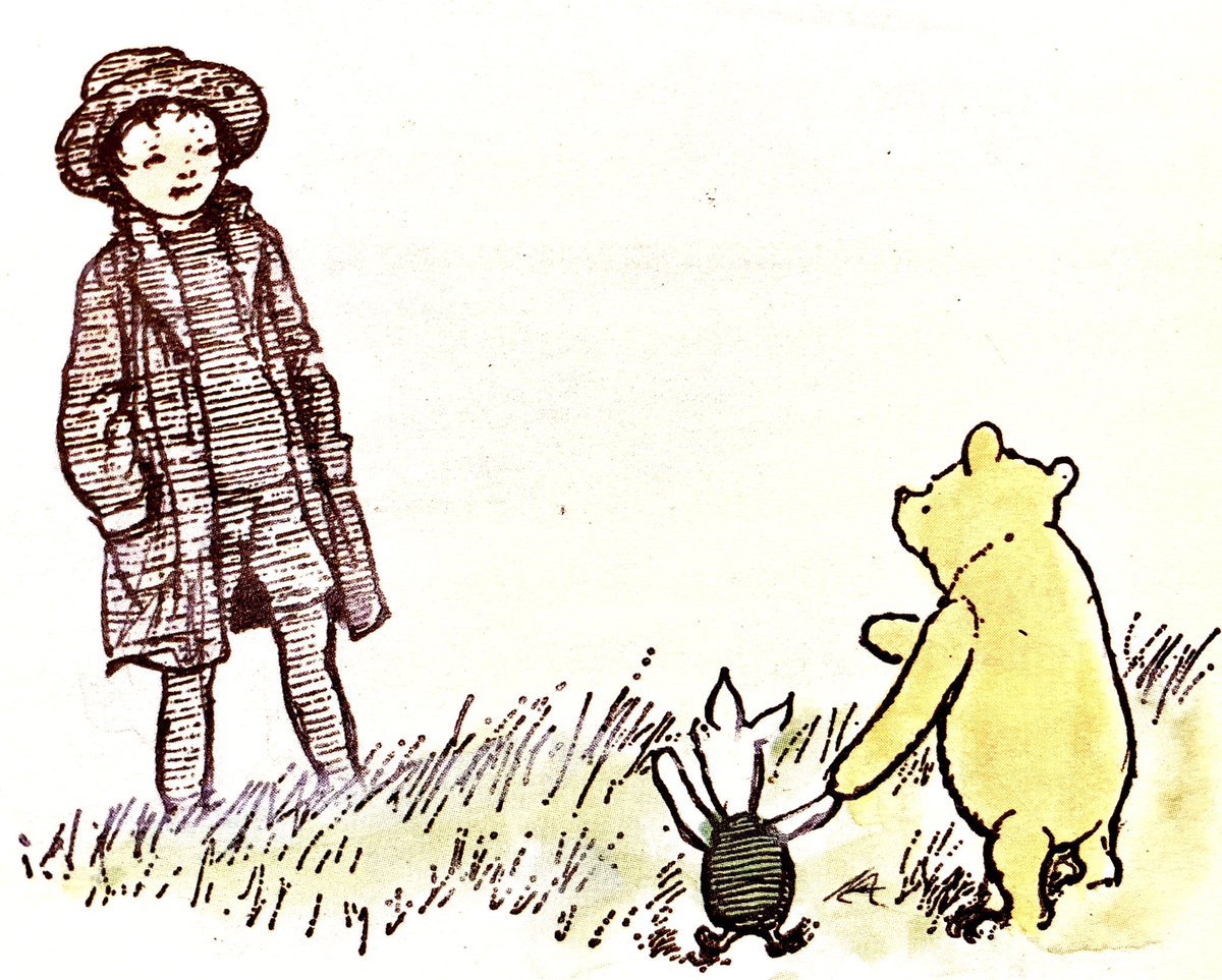 Piglet thought they ought to have a Reason for going to see everybody, like Looking for Small or Organizing an Expotition, if Pooh could think of something.
Pooh could.
“We’ll go because it’s Thursday,” he said, “and we’ll go to wish everybody a Very Happy Thursday.” ~A.A.Milne
