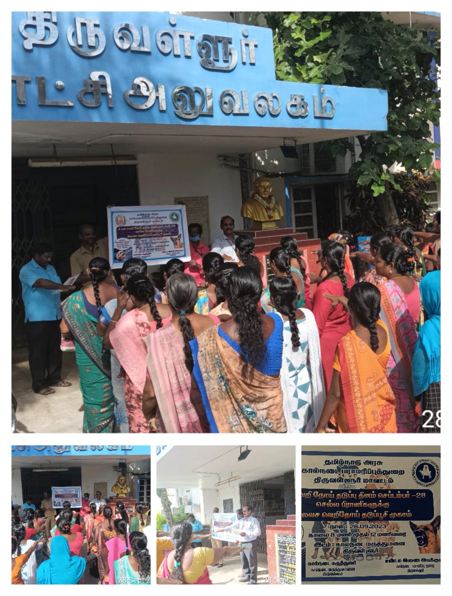 Thiruvallur Municipal Employees took pledge today as World Rabies Day 28.09.2023.
#SwachhataHiSeva <a href="/KN_NEHRU/">K.N.NEHRU</a> <a href="/MawsTamilNadu/">Municipal Department Government of Tamil Nadu</a>