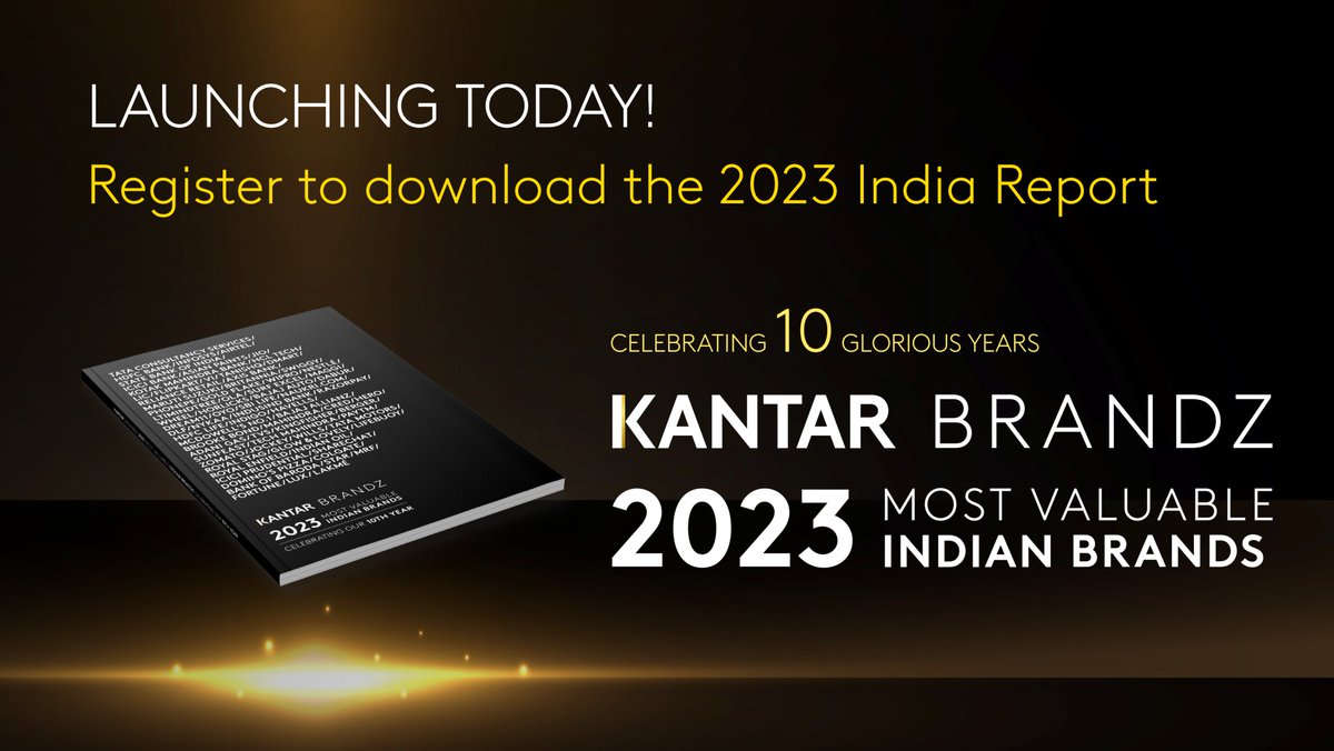 KantarIndia's tweet photo. LAUNCHING TODAY!

#KantarBrandZ Top 75 Most Valuable Indian Brand Rankings and Report- unveil at the Leela Sahar, Mumbai, 5.00PM (IST) onwards.

Celebrate a decade of brand excellence!

Click here to block your seat for the virtual event https://t.co/Z7VgPSJkc5 https://t.co/zhlcSsmcrQ