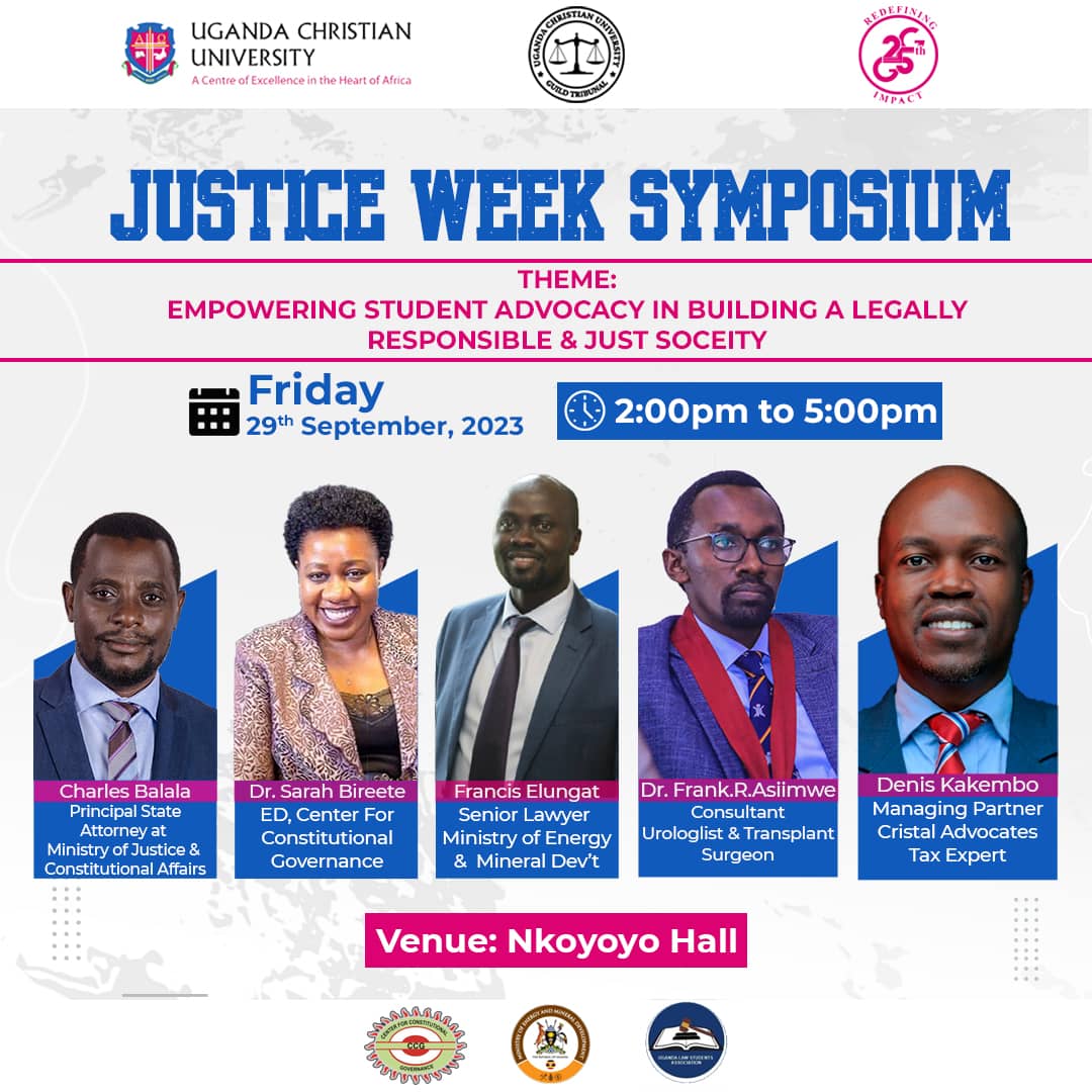 The Symposium is here, You can't afford to miss this 🙌.
it's the Justice Week!