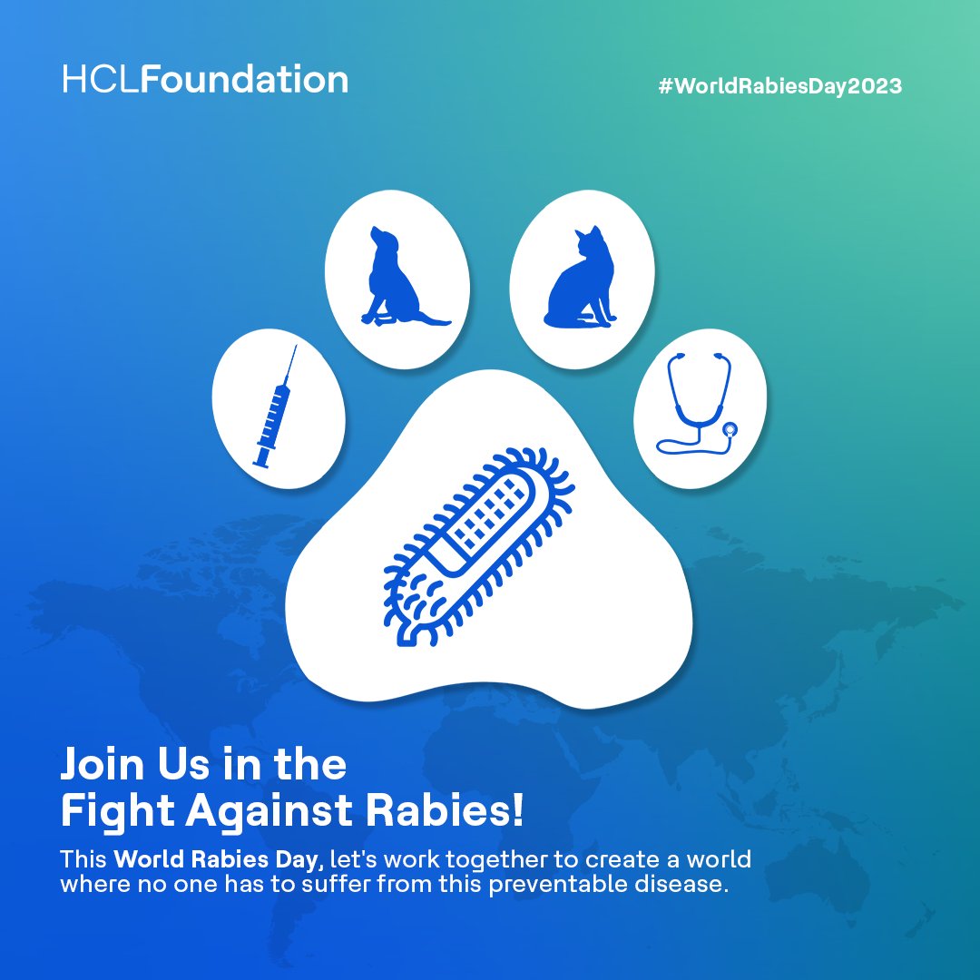 HCL_Foundation's tweet photo. Today, on World Rabies Day, we stand united in our mission to eliminate this deadly disease and protect the lives of both humans and animals. 🌍 https://t.co/nALmcY8Ckk