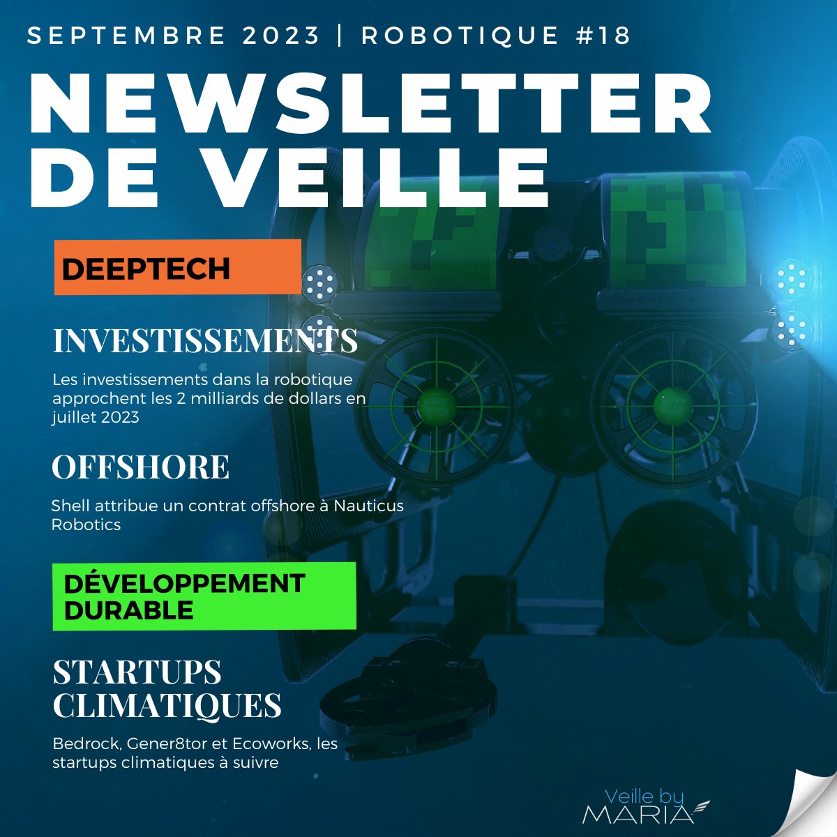 ConseilMaria's tweet photo. Cette semaine, la #veille by MARIA vous partage sa sélection d'actualités #deeptech et #développementdurable du secteur #robotique

Accédez gratuitement à la version intégrale de notre newsletter mensuelle 👉🏻 https://t.co/XCCv6GFoZI https://t.co/JbAvuy1rrH