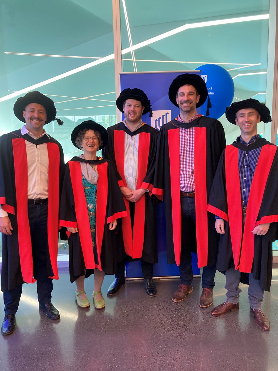 Very special day today for @CrcMinex @UniSAFII students Fernando Fontana and Alex van Leeuwen as they #graduated from their #PhD's! (pictured here with proud supervisors Ben van der Hoek, @ROKmondo and I) Congratulations to both and best wishes for the future!